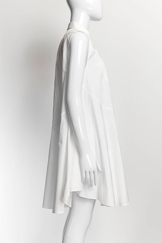 Christian Dior sleeveless cotton Dress with a logo white FR38