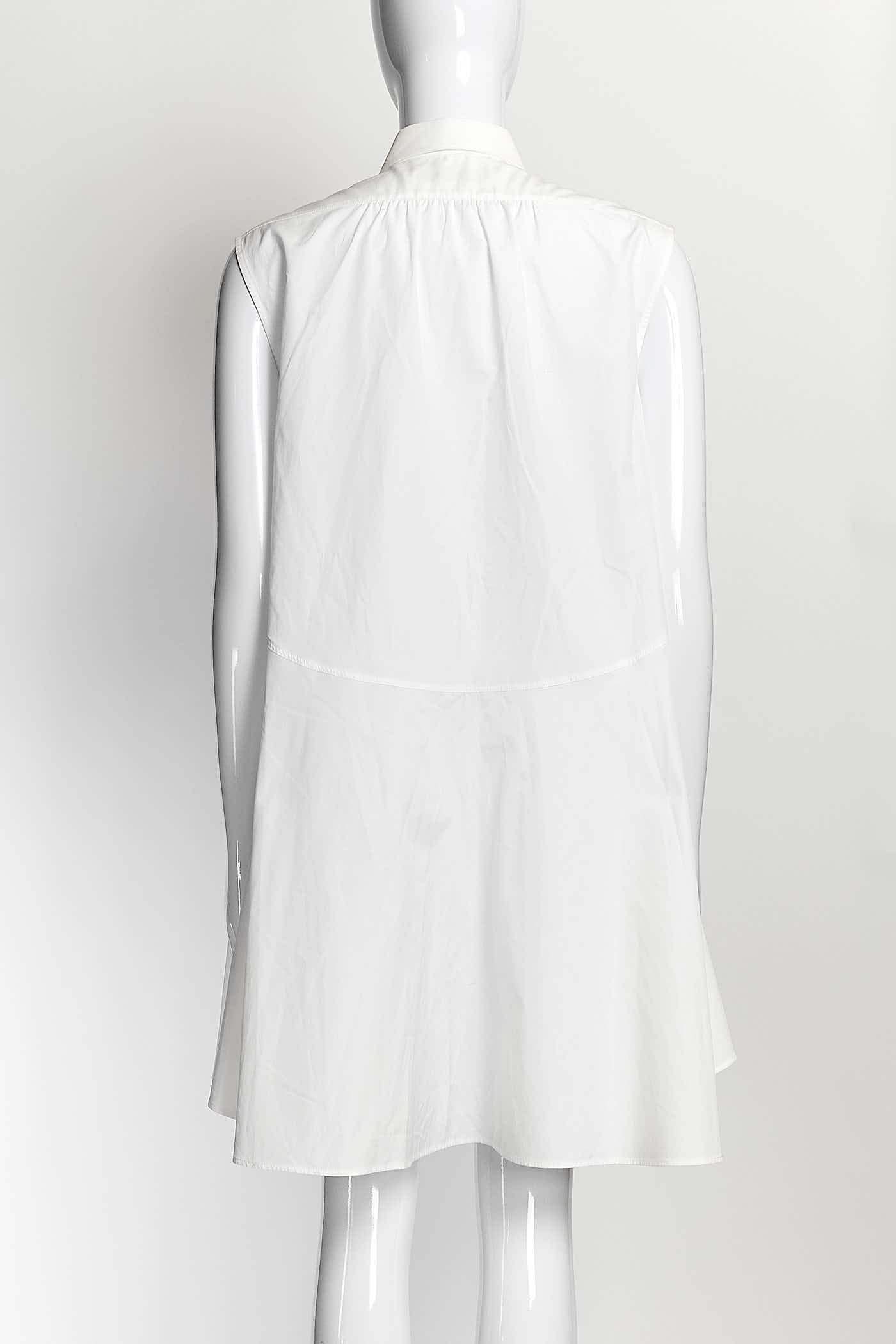 Christian Dior sleeveless cotton Dress with a logo white FR38