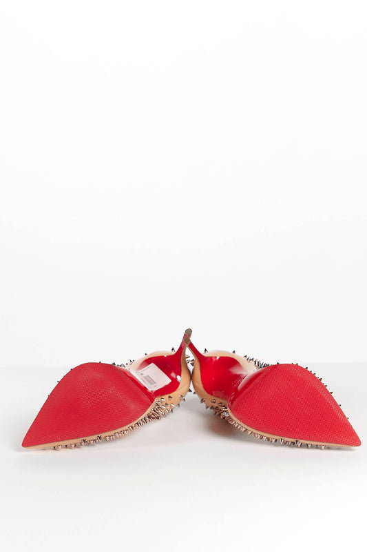 Christian Louboutin Nude Heel w/Spike Studs Heel 37.5