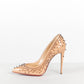 Christian Louboutin Nude Heel w/Spike Studs Heel 37.5