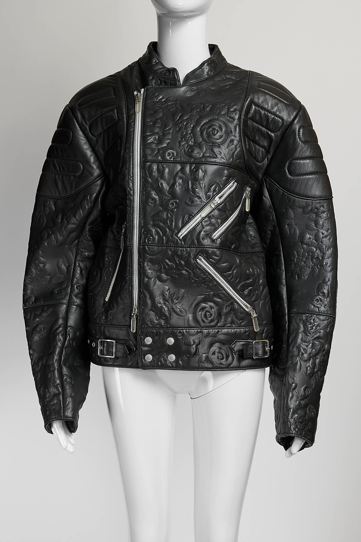 Christopher Kane Black Leather Biker Jacket UK12