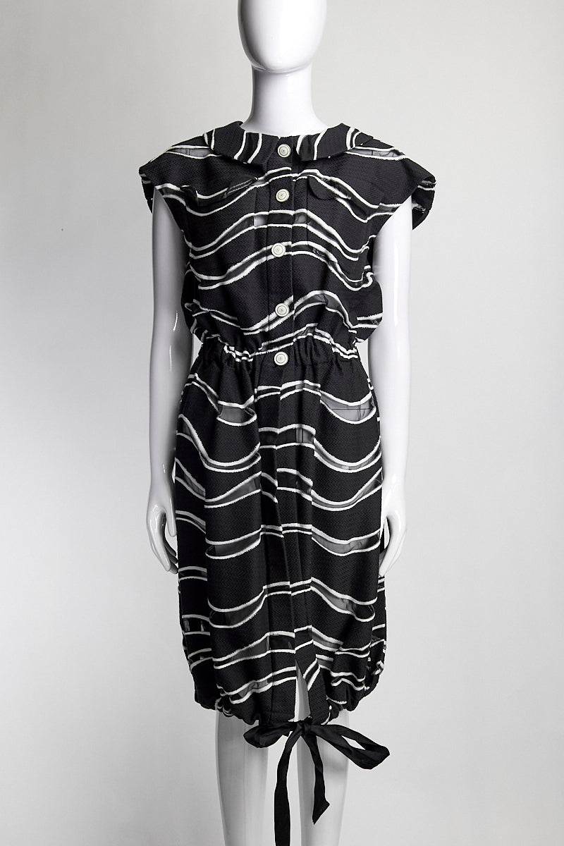 Chanel Black and White Patterned Dress FR38 IT42