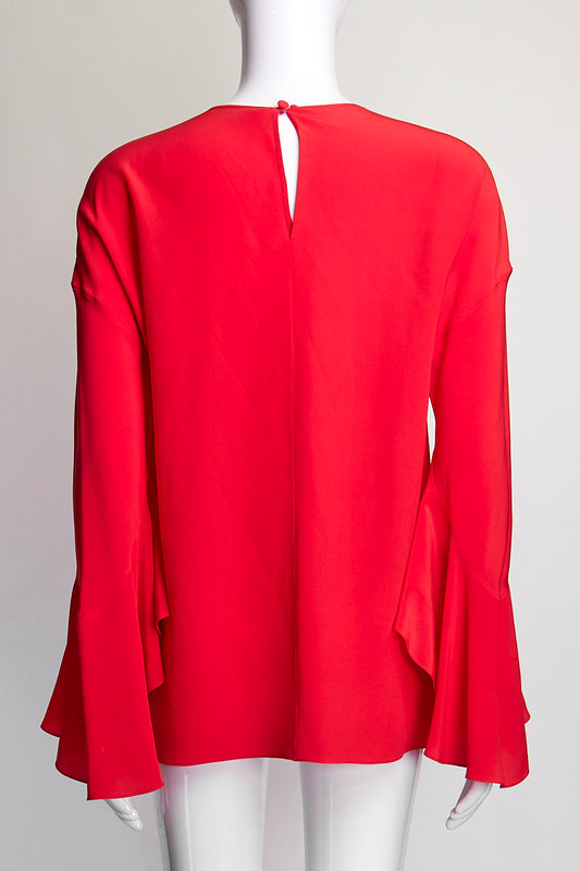 Givenchy Bell Sleeve Red Blouse