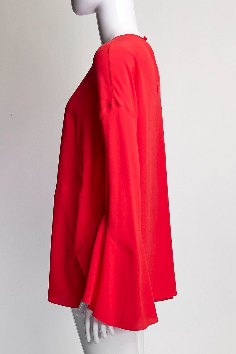 Givenchy Bell Sleeve Red Blouse