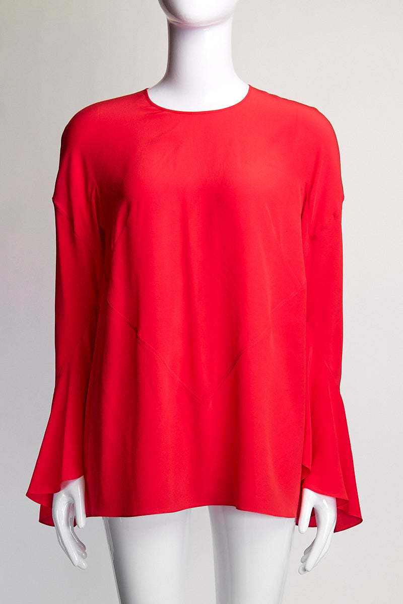 Givenchy Bell Sleeve Red Blouse