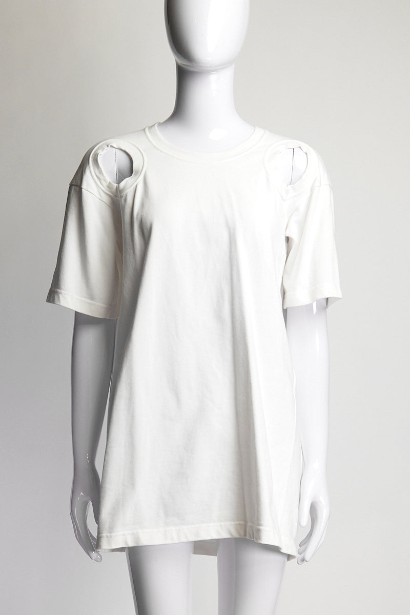 Celine Cut-Out White T-Shirt FR36 IT40