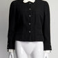 Chanel Black Crop Jacket with White Bow Detail FR36 IT40