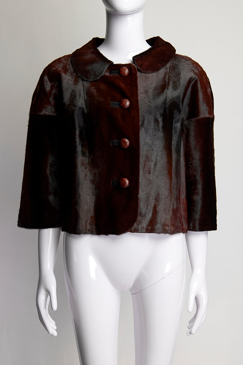 Lanvin Calf Fur Crop Jacket FR40 IT44