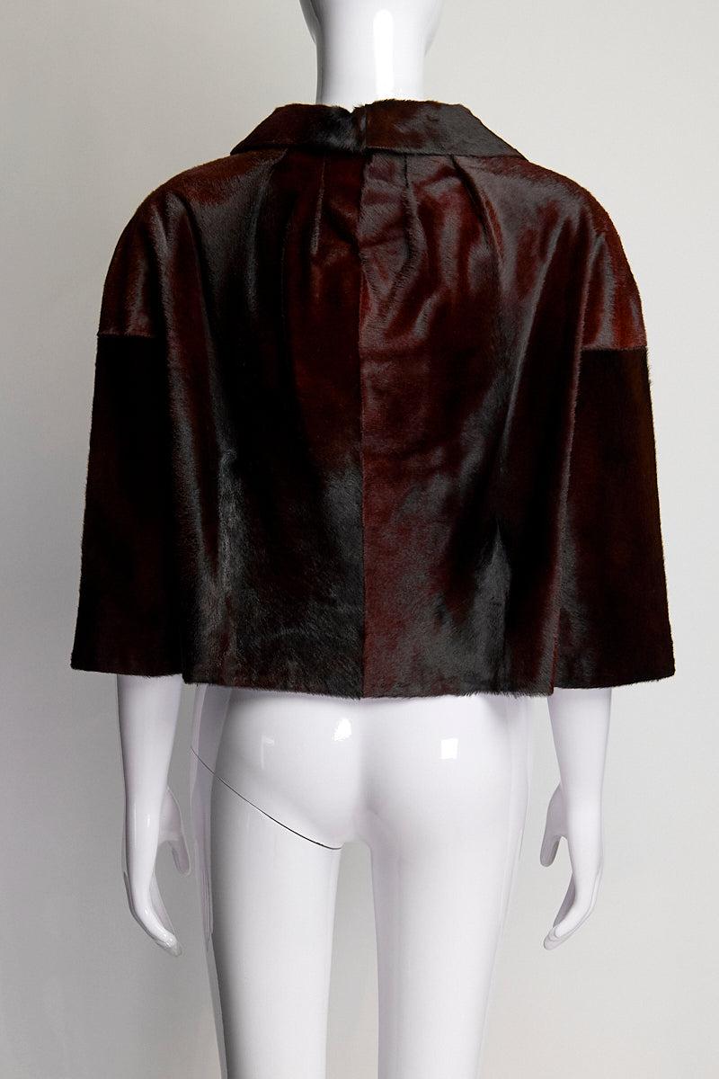 Lanvin Calf Fur Crop Jacket FR40 IT44