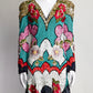 Naeem Khan Floral Glass Embroidery Multi Colored Mini Dress US 4