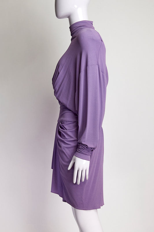 Alexandre Vauthier Purple Turtleneck Midi Dress US 6