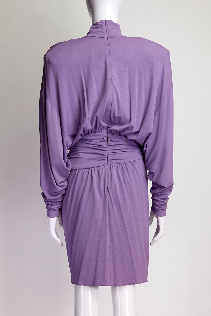 Alexandre Vauthier Purple Turtleneck Midi Dress US 6