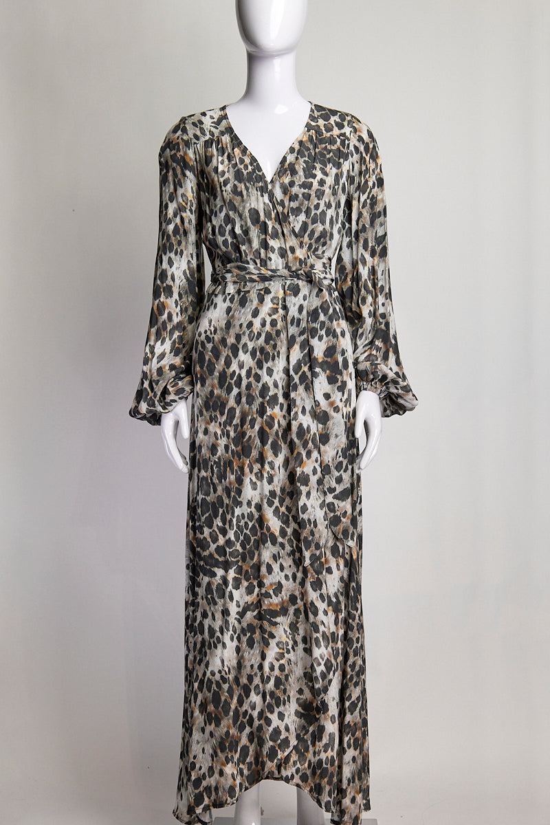 Smythe Animal Print Wrap Dress S