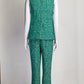 Prada Two-Piece Wool Blend Green Suit with Mink Trim IT42 FR38