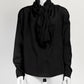 Comme Des Garcons Black Blouse with Tie S