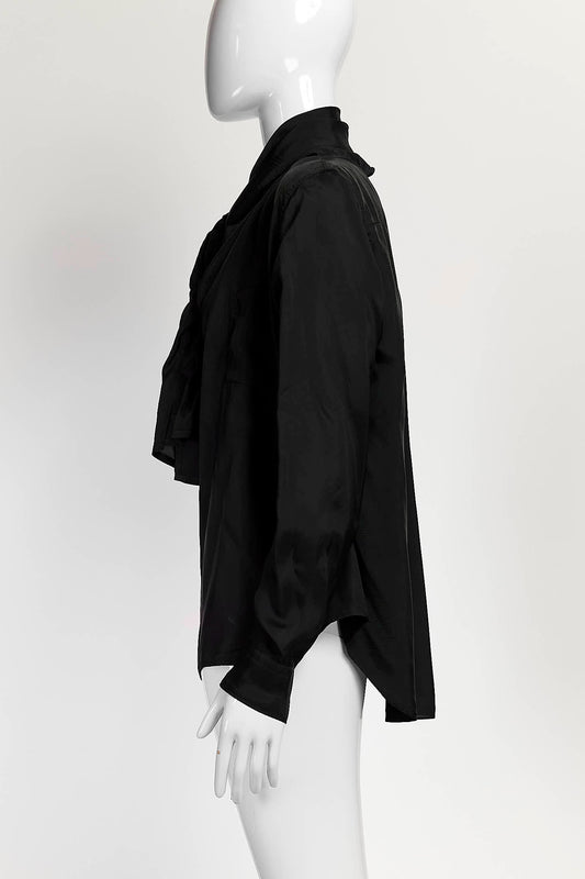 Comme Des Garcons Black Blouse with Tie S