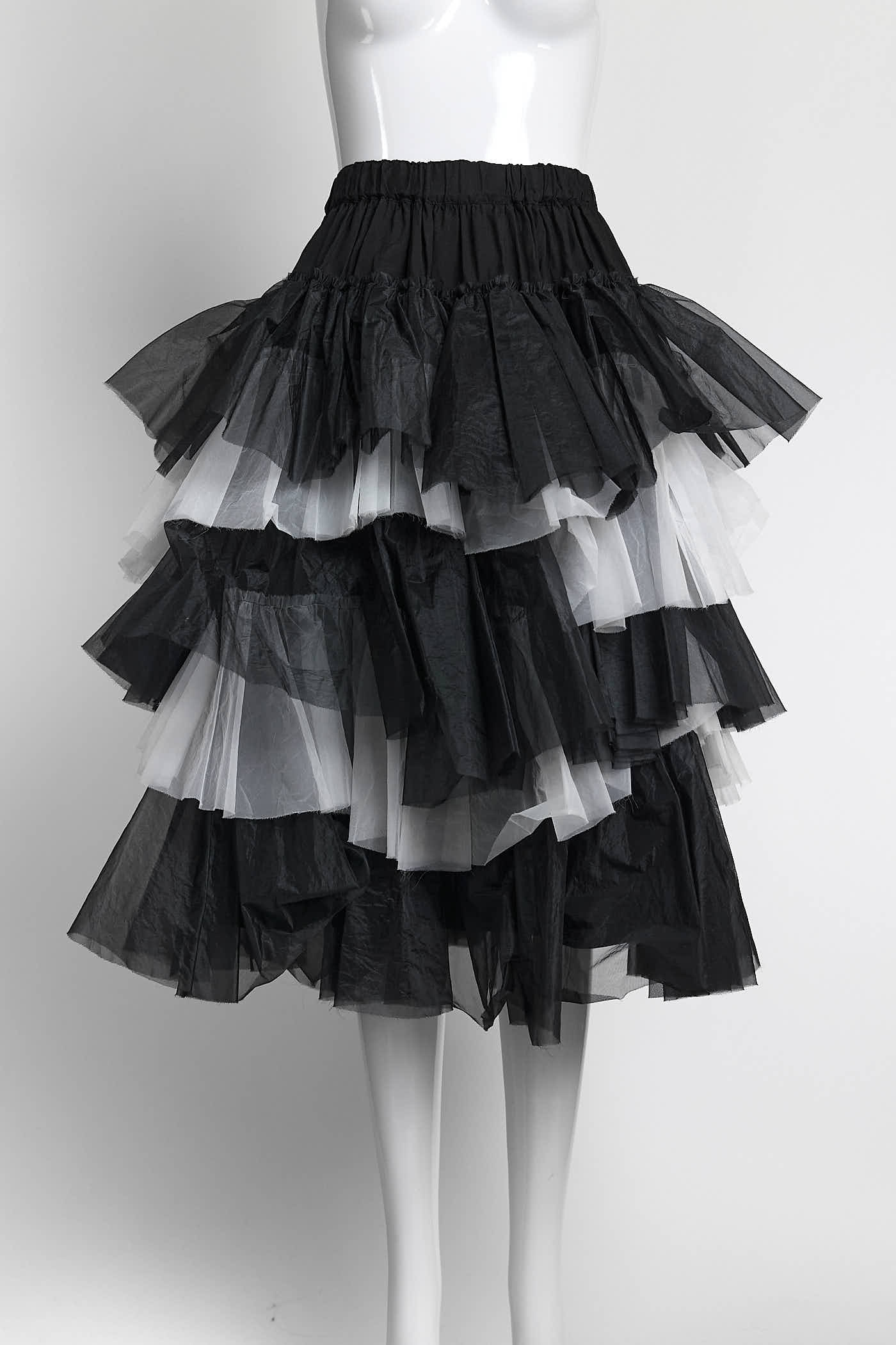 Comme Des GarçonsBlack/White Mesh Ruffles Skirt M