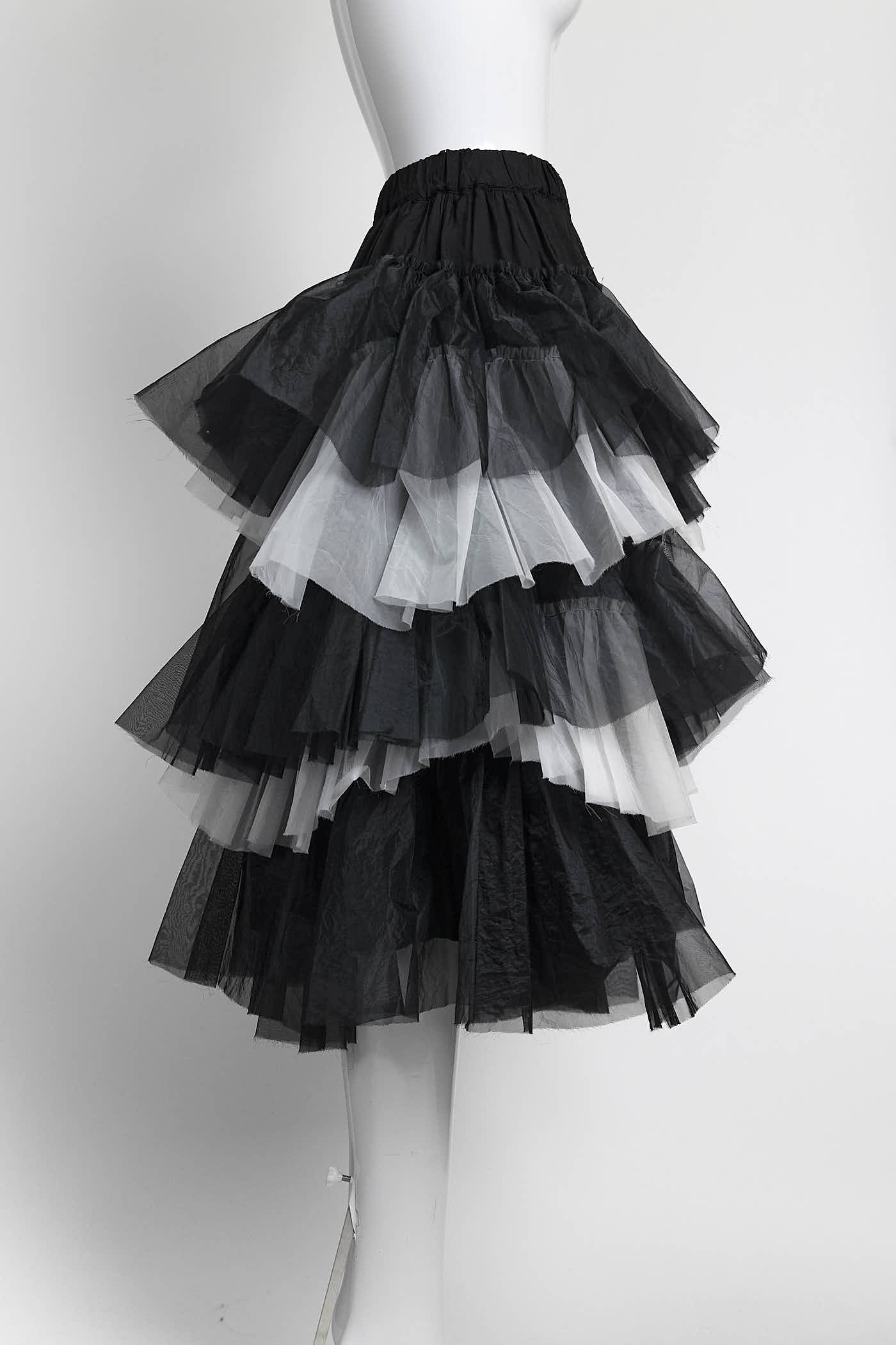 Comme Des GarçonsBlack/White Mesh Ruffles Skirt M