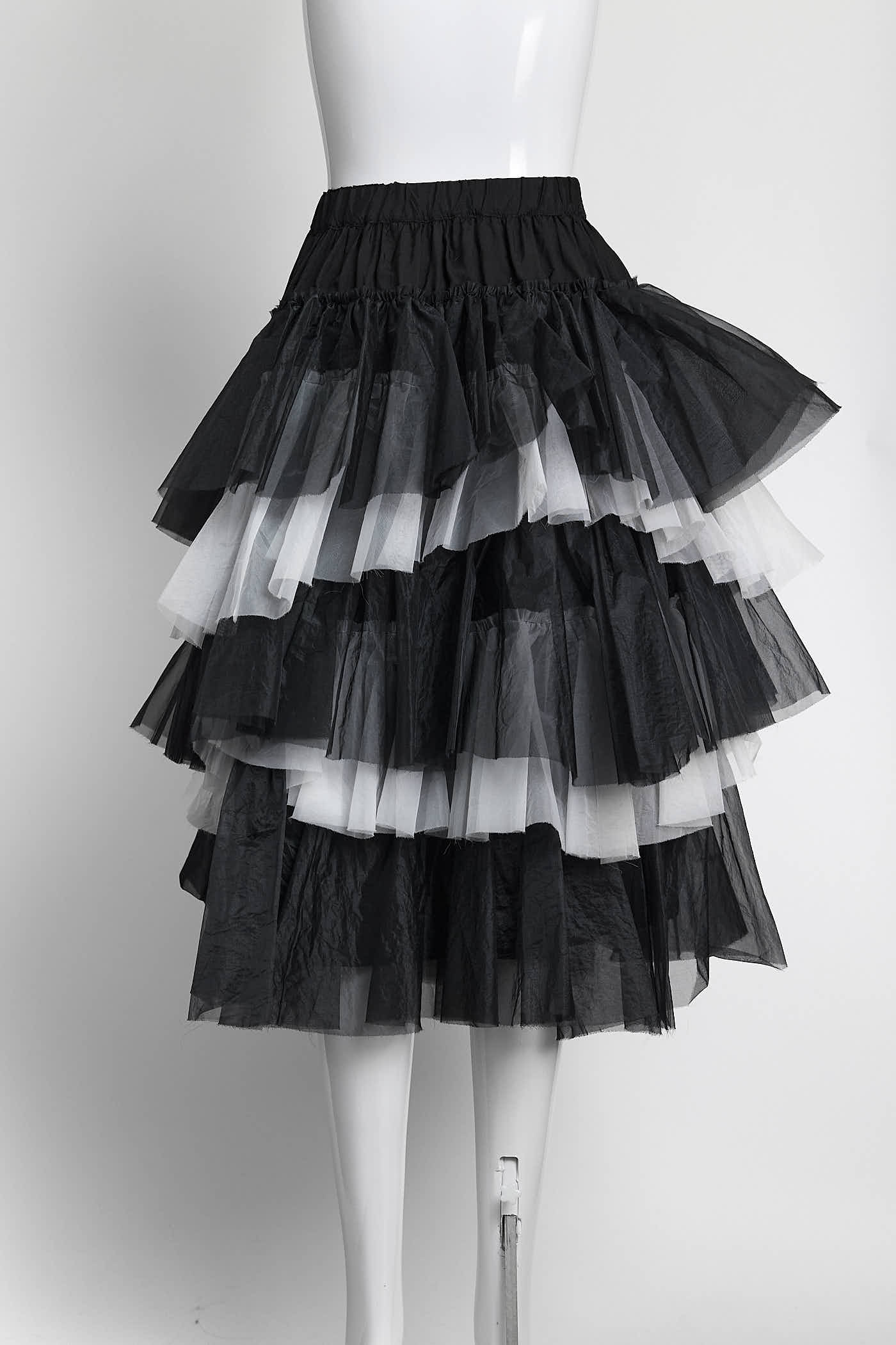 Comme Des GarçonsBlack/White Mesh Ruffles Skirt M
