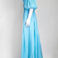 Costarellos Brennie Iridescent Georgette Blue Gown