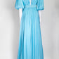 Costarellos Brennie Iridescent Georgette Blue Gown