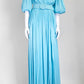 Costarellos Brennie Iridescent Georgette Blue Gown