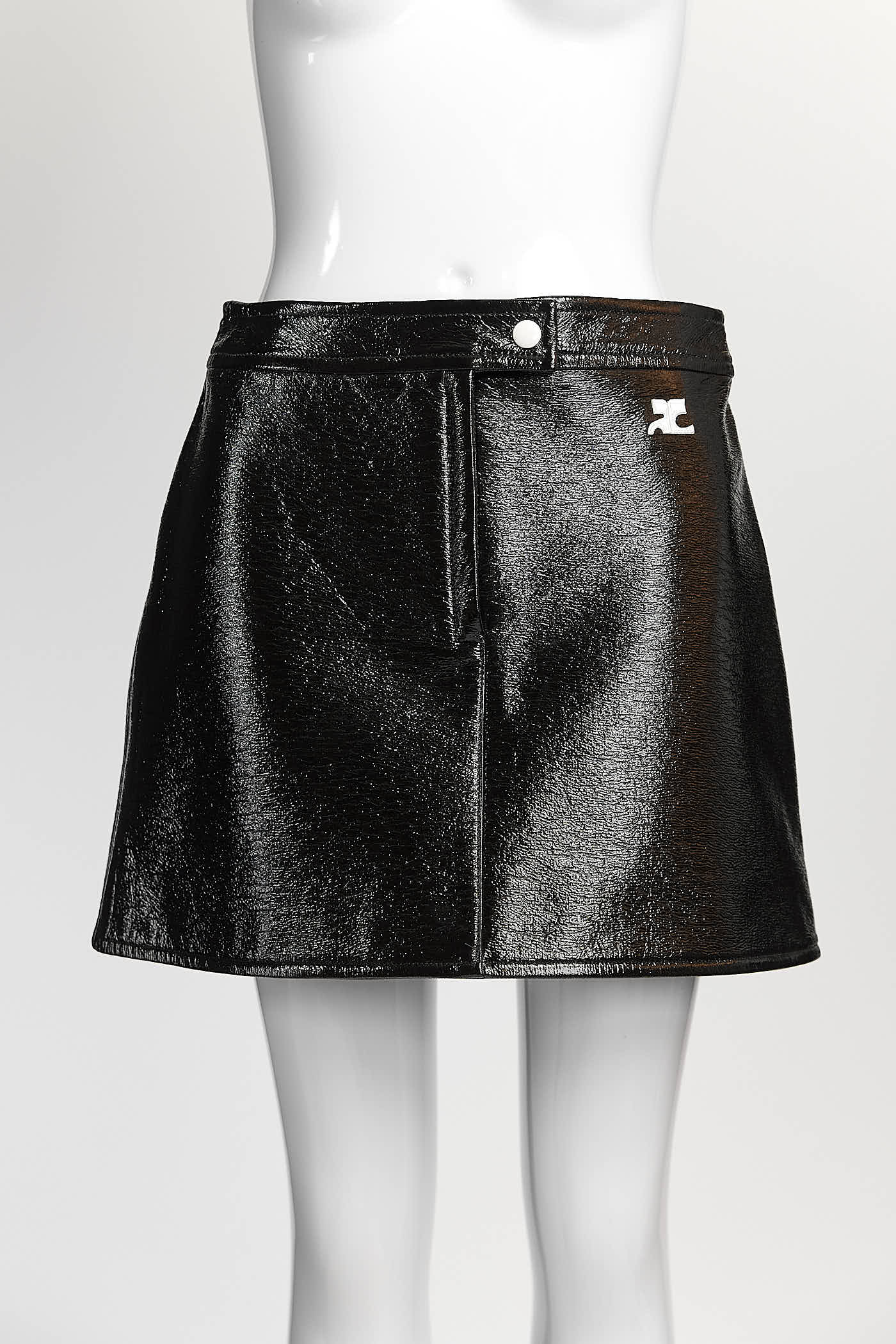 Courrèges A-line mini Black skirt 38