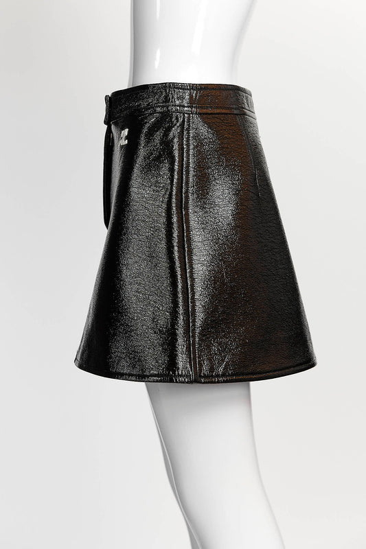 Courrèges A-line mini Black skirt 38