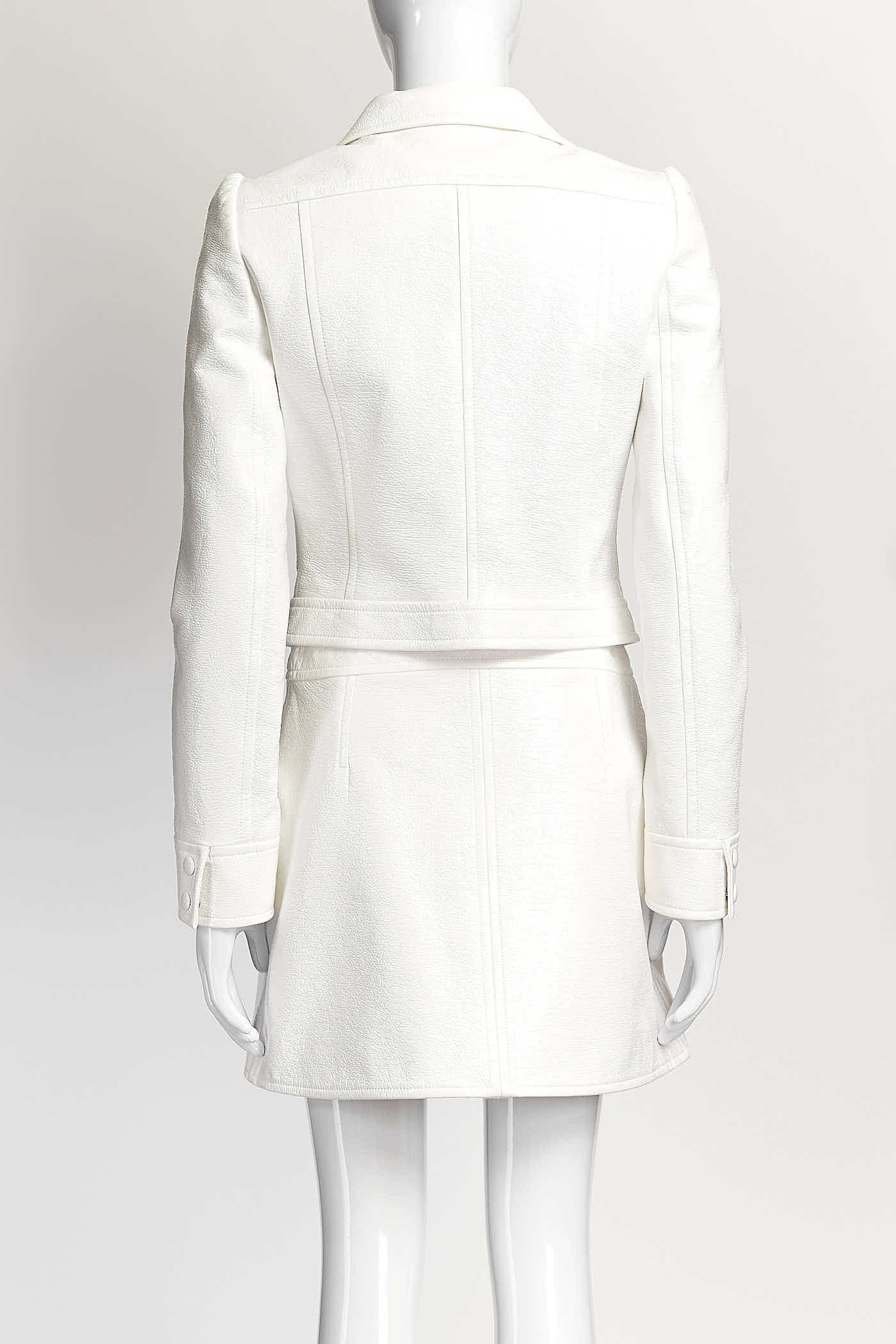 Courrèges A-line mini Cream skirt/Jacket 36