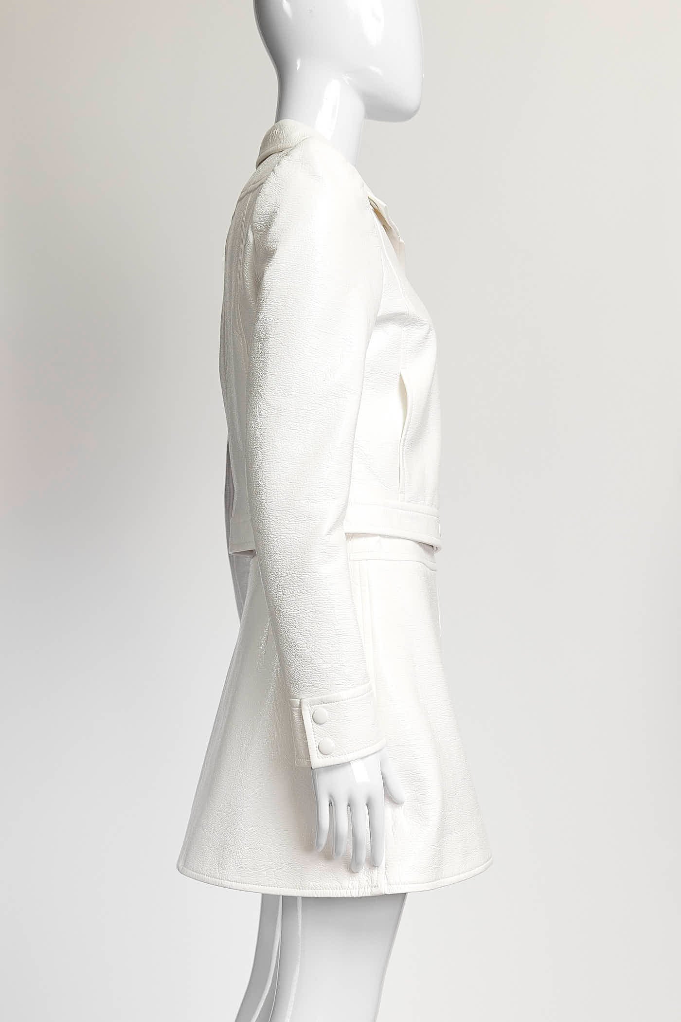 Courrèges A-line mini Cream skirt/Jacket 36