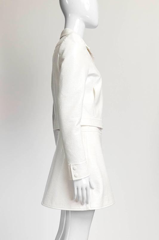 Courrèges A-line mini Cream skirt/Jacket 36