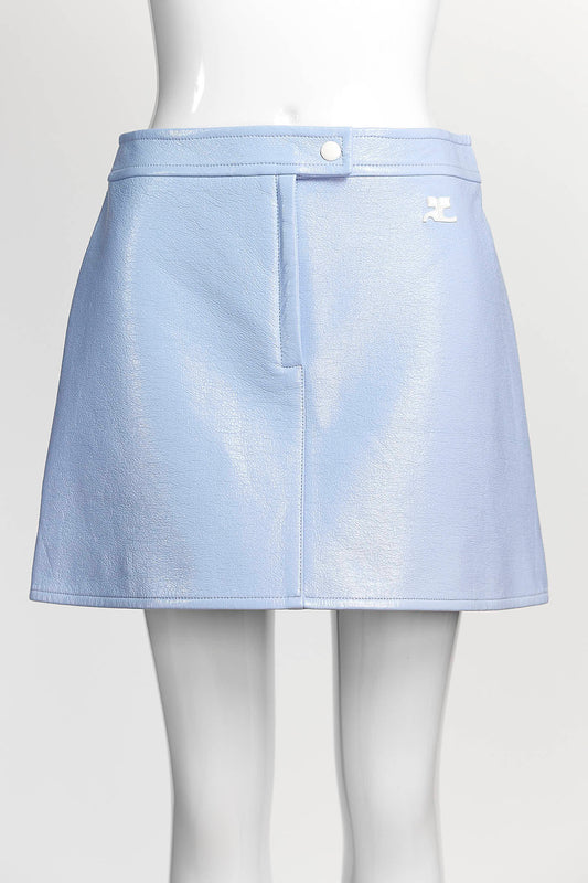 Courrèges A-line mini blue skirt 38