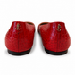 JIMMY CHOO LEATHER CROC EMBOSSED BALLET FLATS - SIZE 39.5