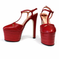 GUCCI RED LEATHER ANGEL T-STRAP PLATFORM SANDALS - SIZE 37.5