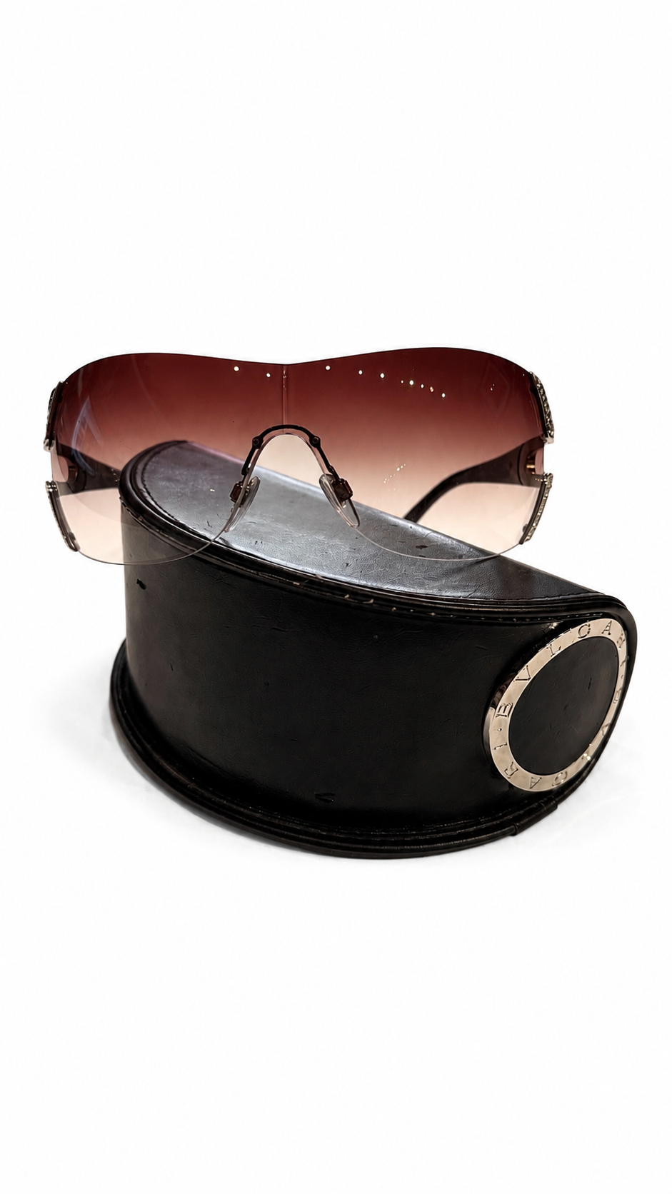 BVLGARI GRADIENT SHIELD CRYSTAL INCRUSTED SUNGLASSS