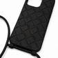 bottega veneta black intrecciato rubber iphone 14 max crossbody case