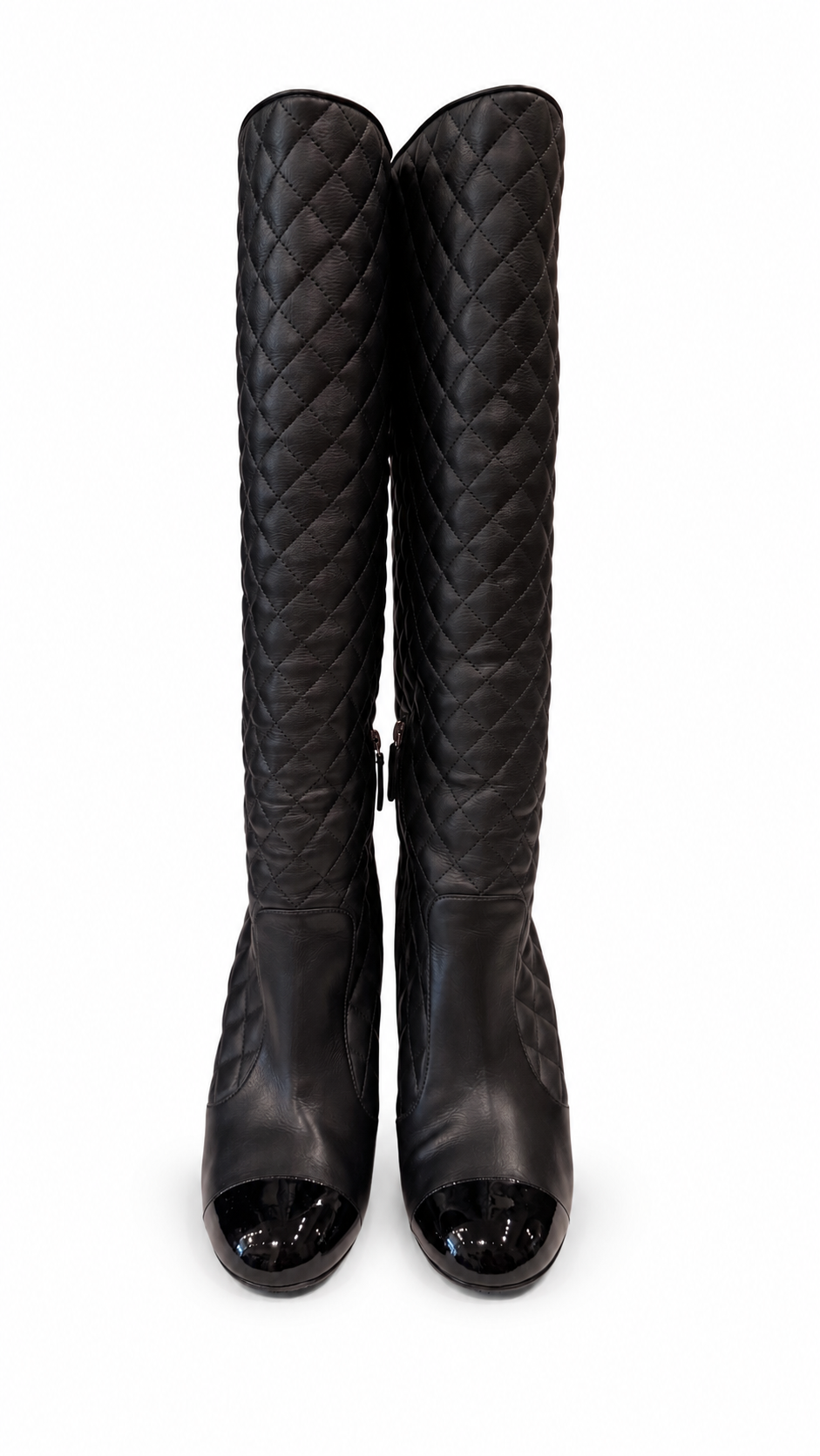 CHANEL BLACK QUILTED BOOTS - SIZE 39