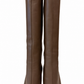 FENDI BROWN LEATHER BOOTS - SIZE 39