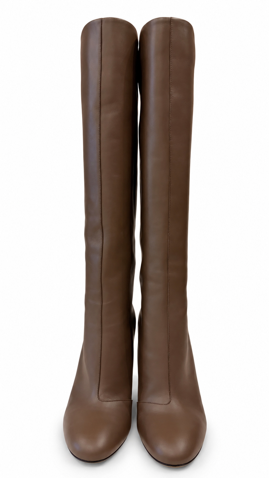 FENDI BROWN LEATHER BOOTS - SIZE 39