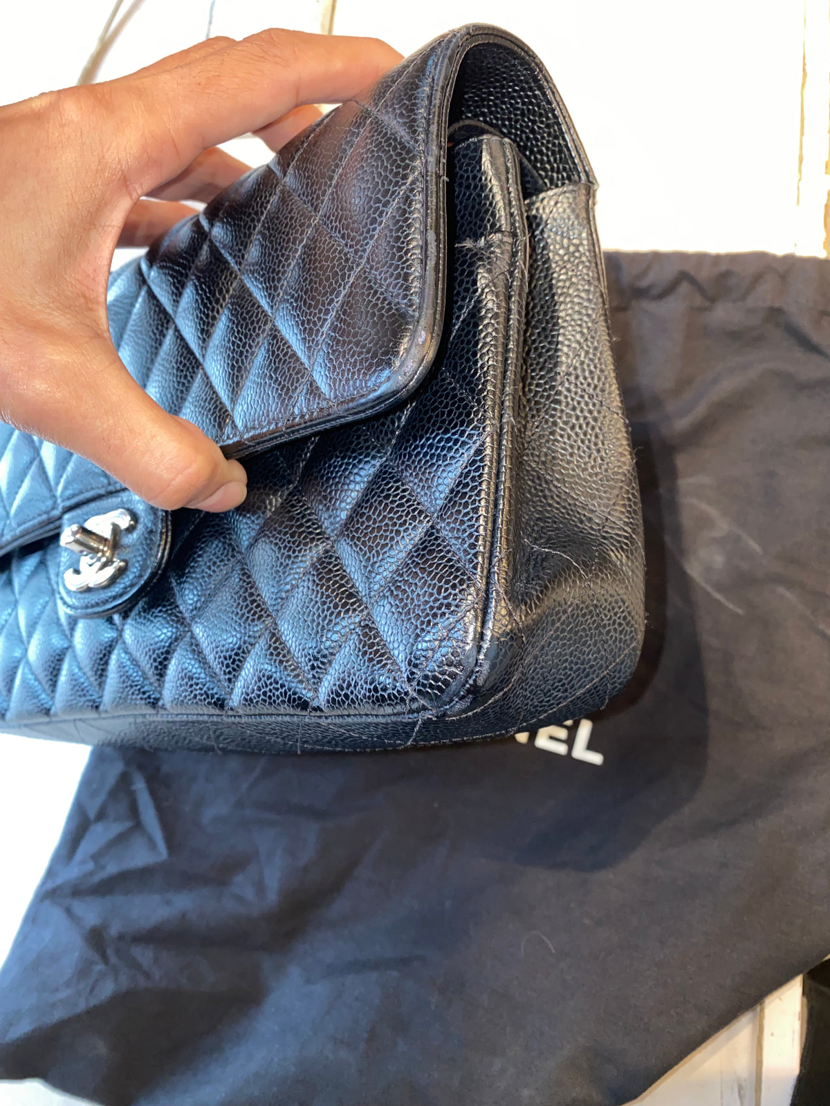 Chanel Caviar Double Flap Silver Hardware