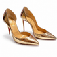 Christian Louboutin Silver Croc Embossed Heels 37.5