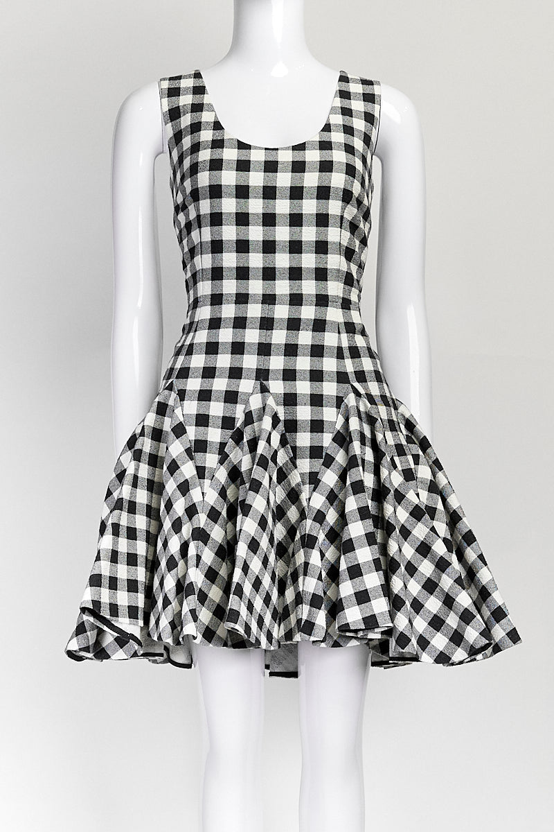 DOLCE AND GABBANA BLACK AND WHITE GINGHAM DRESS IT40