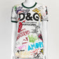 DOLCE & GABBANA Logo Print Crew Neck T-shirt In White 36
