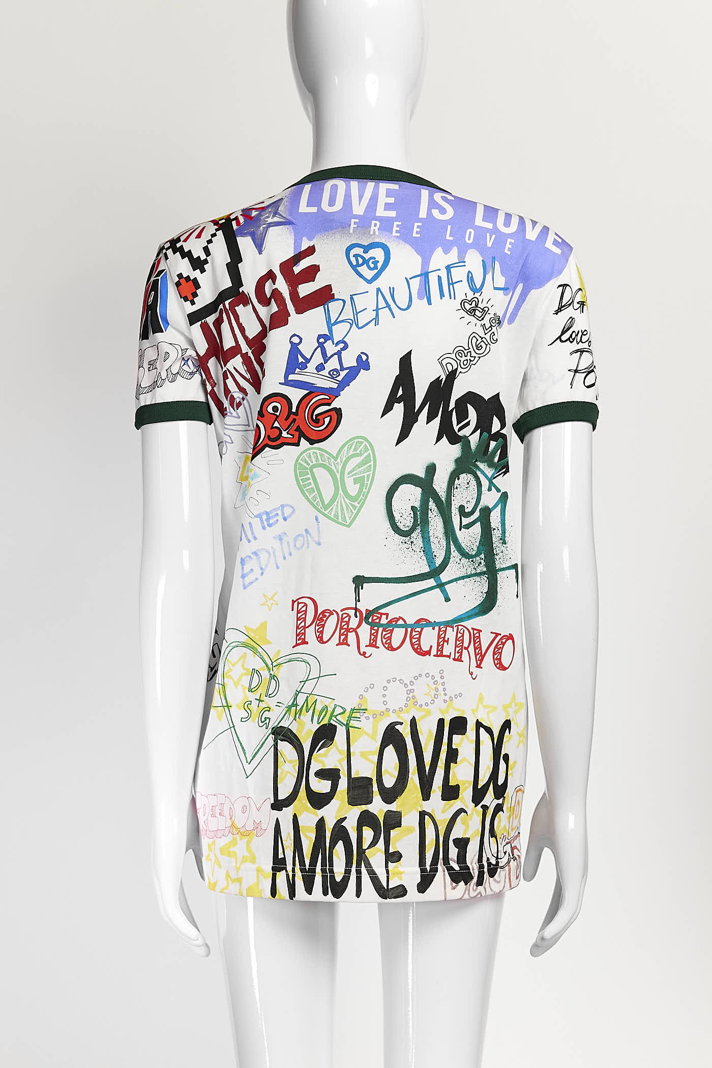 DOLCE & GABBANA Logo Print Crew Neck T-shirt In White 36