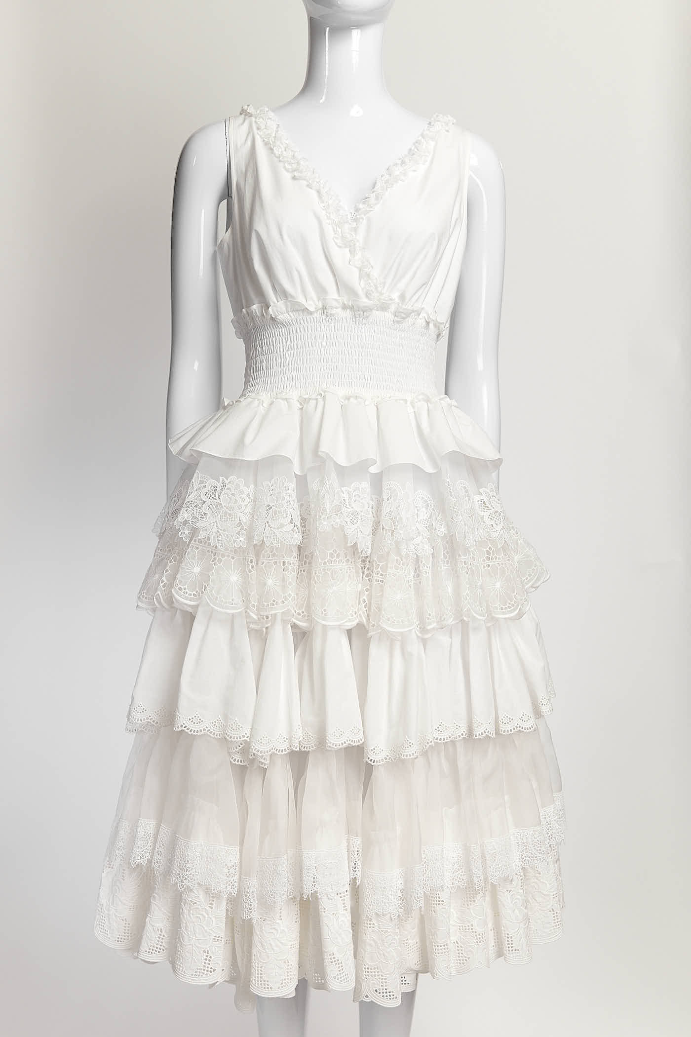 DOLCE & GABBANA White LACE DRESS 42