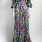 DUNDAS Tiered Cold-Shoulder Printed Silk-Blend Maxi Dress 38