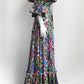DUNDAS Tiered Cold-Shoulder Printed Silk-Blend Maxi Dress 38