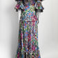 DUNDAS Tiered Cold-Shoulder Printed Silk-Blend Maxi Dress 38