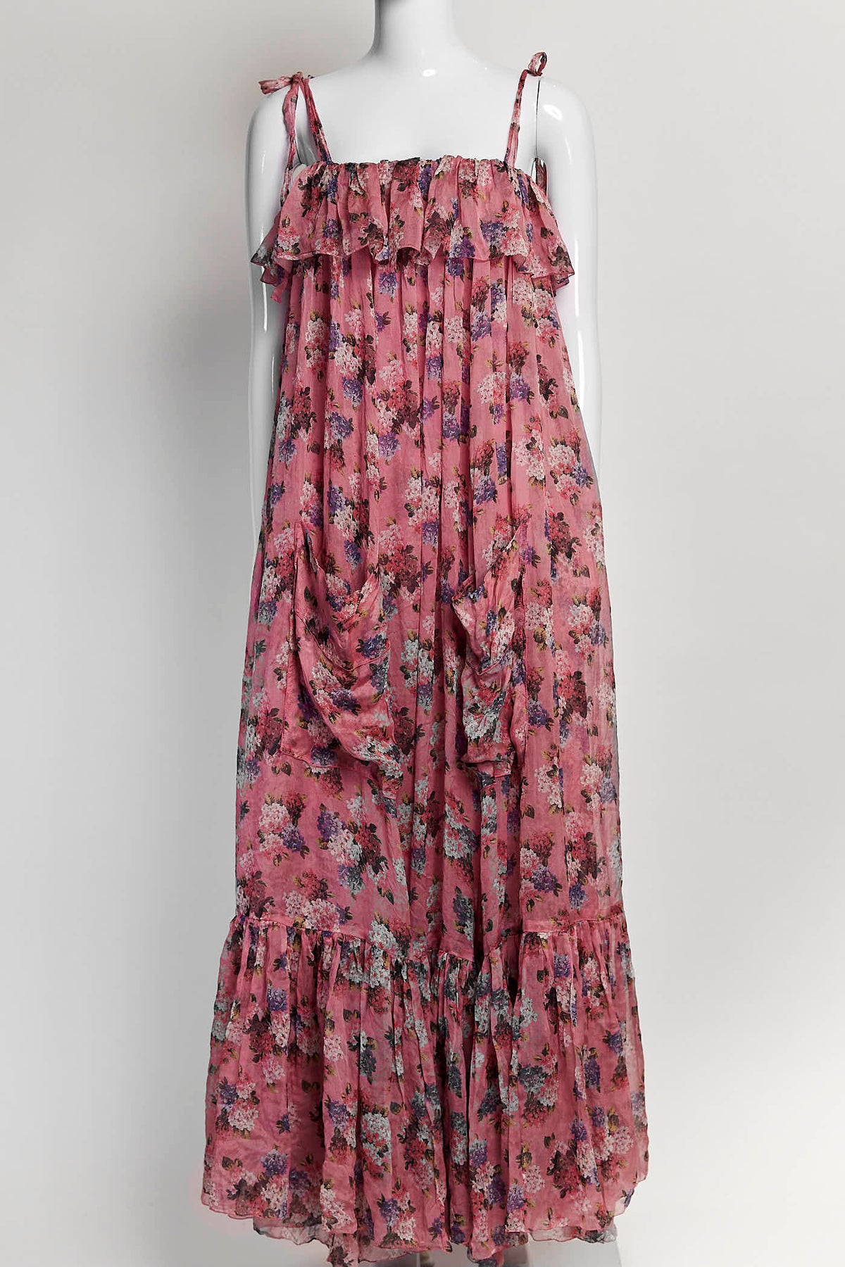 D&G Dolce & Gabbana Pink Floral Silk Dress 40