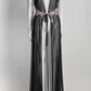 Daccio Couture Black meah Wrap Dress with Gold Embroidered M